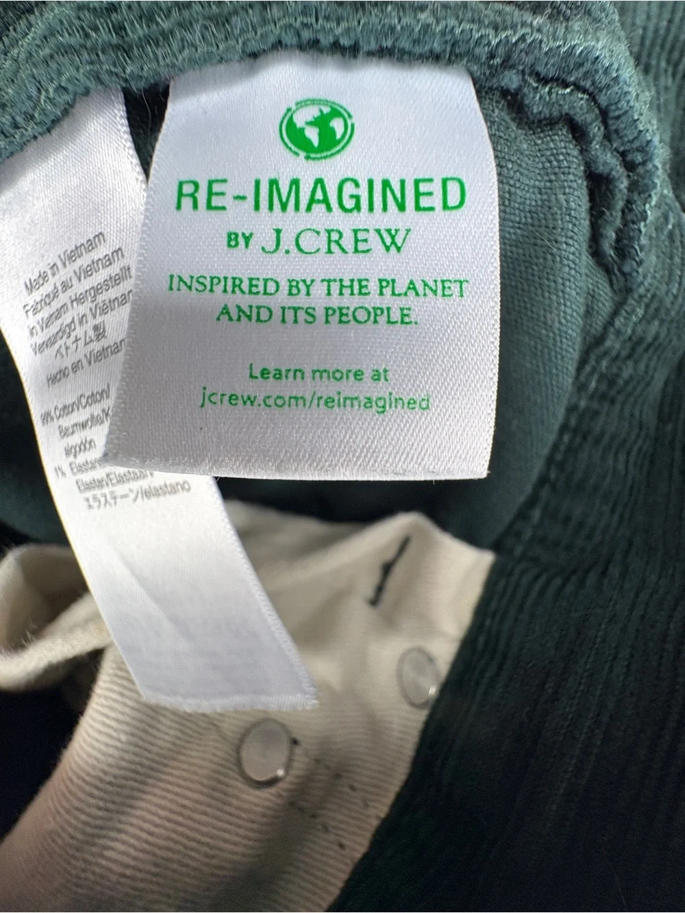 J.Crew Men’s Corduroy Pants Dark Forest Green 5 Pocket Straight Leg Size 30x32